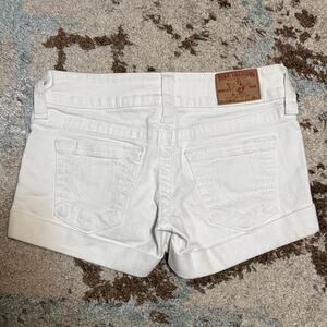 True Religion Allie Womens Cuffed Shorts Size 27 White Y2K
